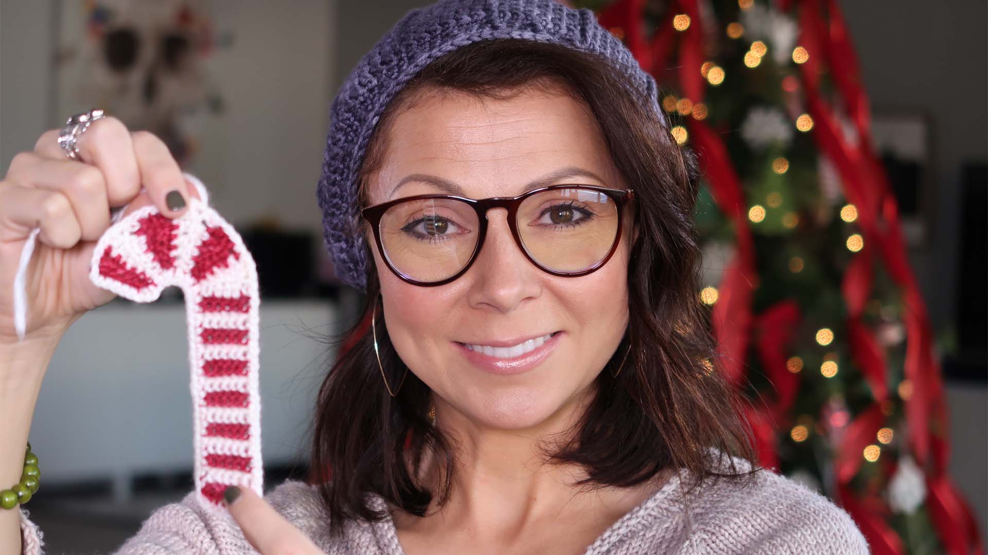 how to crochet a candy cane christmas ornament