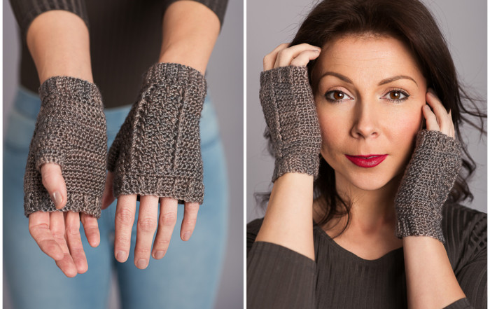 Free Decadence Crochet Fingerless Mitts Pattern by Kristina Smiley for Expression Fiber Arts