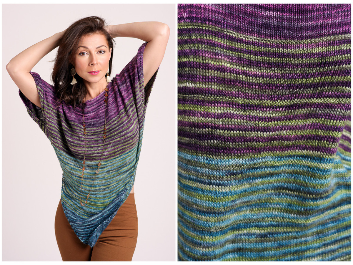 Harukaze Knitted Poncho Pattern - Expression Fiber Arts ...