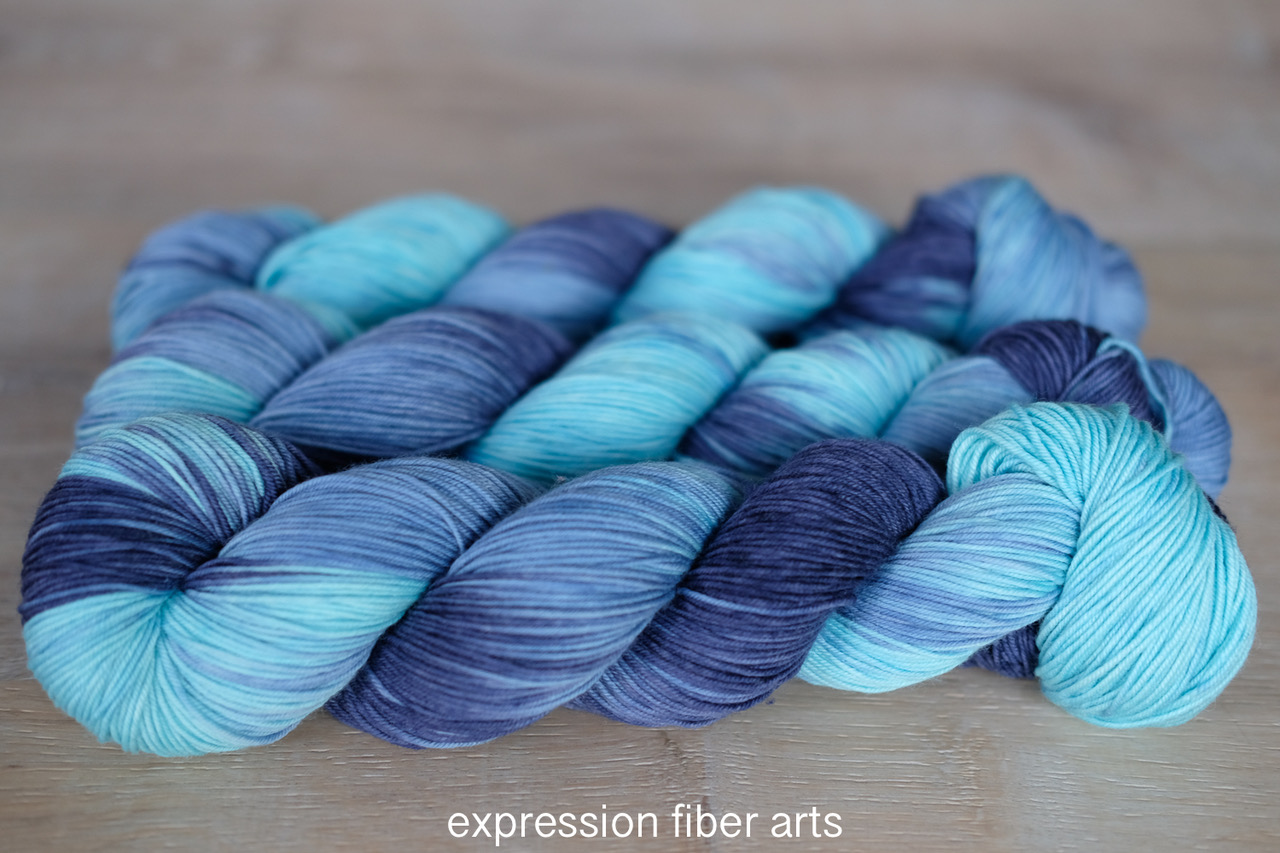 Cobalt Blue hand dyed yarn - Destination Yarn