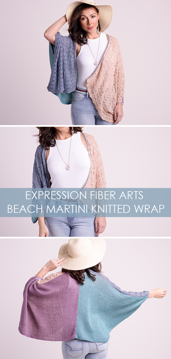 knitted summer wrap / sweater pattern - Beach Martinis