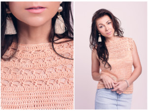 peach sorbet crochet tank tee top pattern