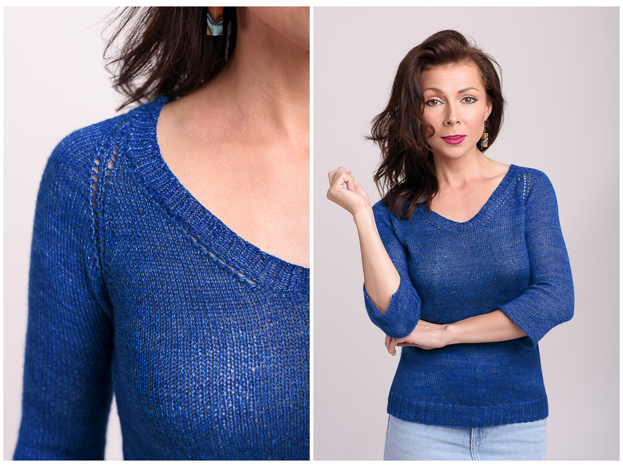 Sevenlace knitted sweater pullover pattern