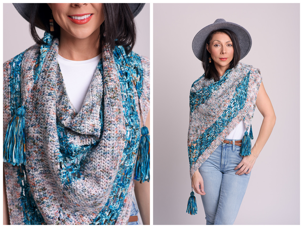 Gorgeous Crochet Shawl Pattern - Jazzy Barista Triangle with
