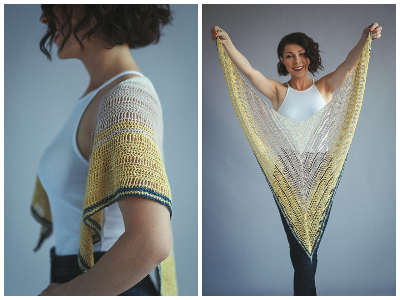 free presence crochet triangle shawl pattern lace weight yarn