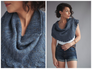 etude no 5 knitted shawl cabled border wrap pattern