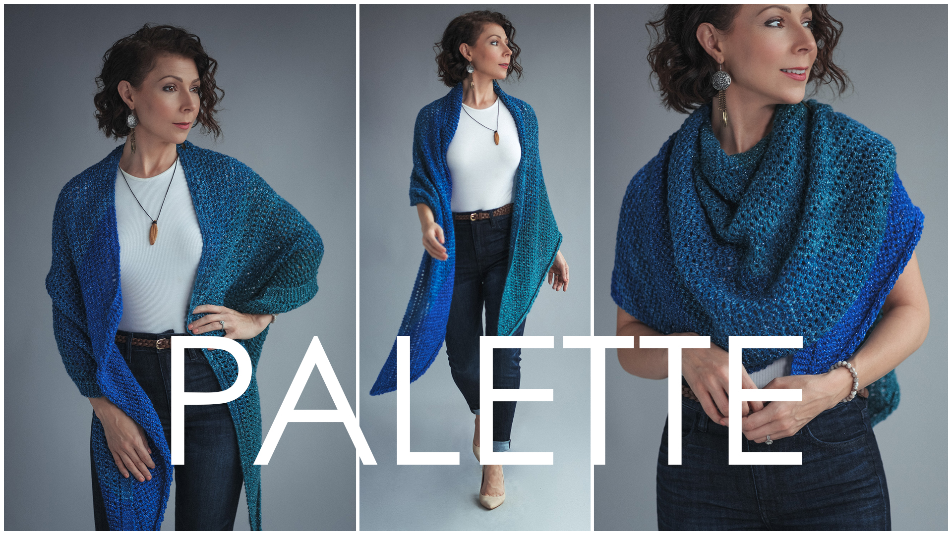 Palette Shawl - Easy Beginner Knitted Wrap Pattern - Expression Fiber