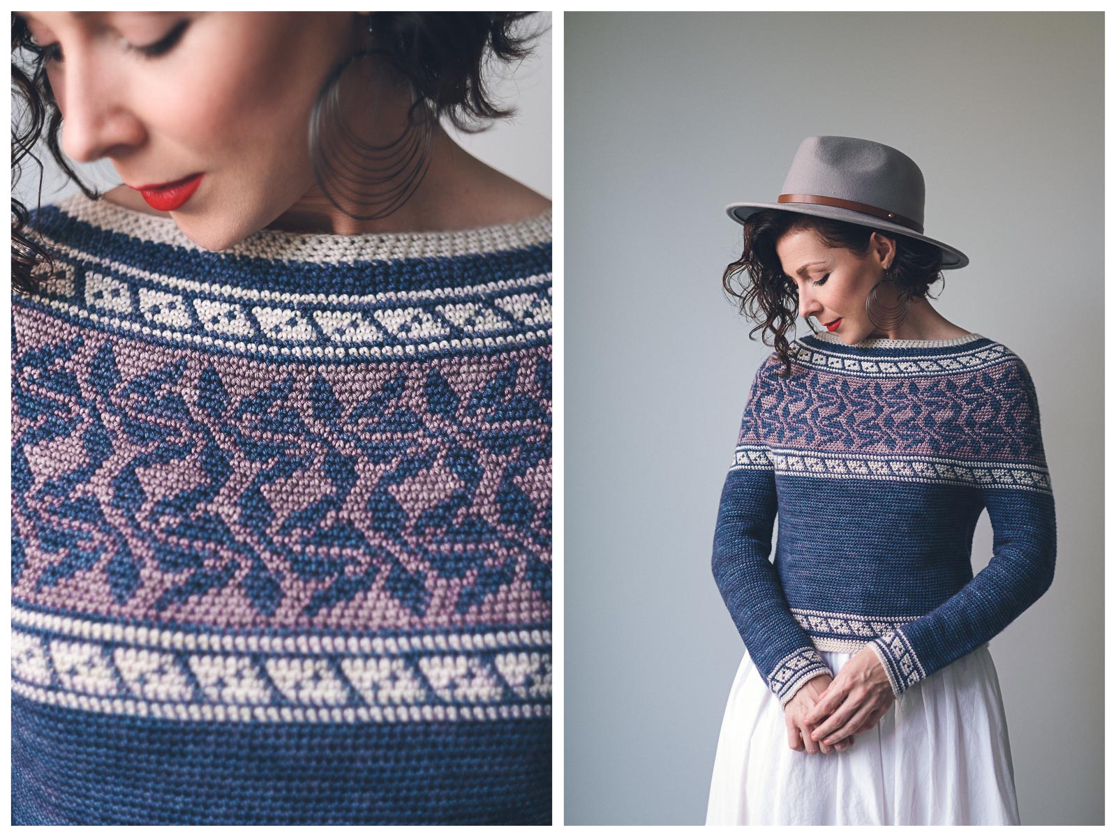 dreamscape colorwork fairisle tapestry crochet pullover sweater pattern