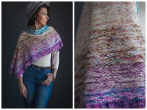 peacock beginner knitted triangle shawl pattern