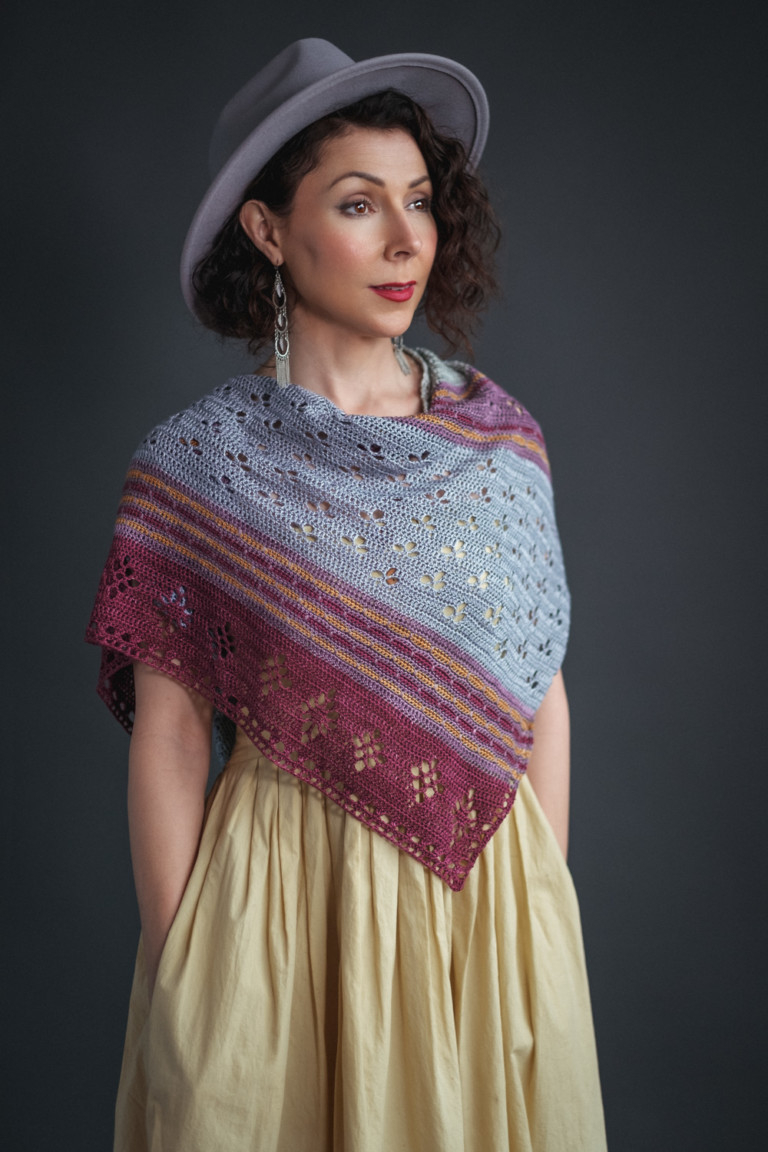 Trillium Crochet Triangle Shawl Pattern - Expression Fiber Arts | A ...