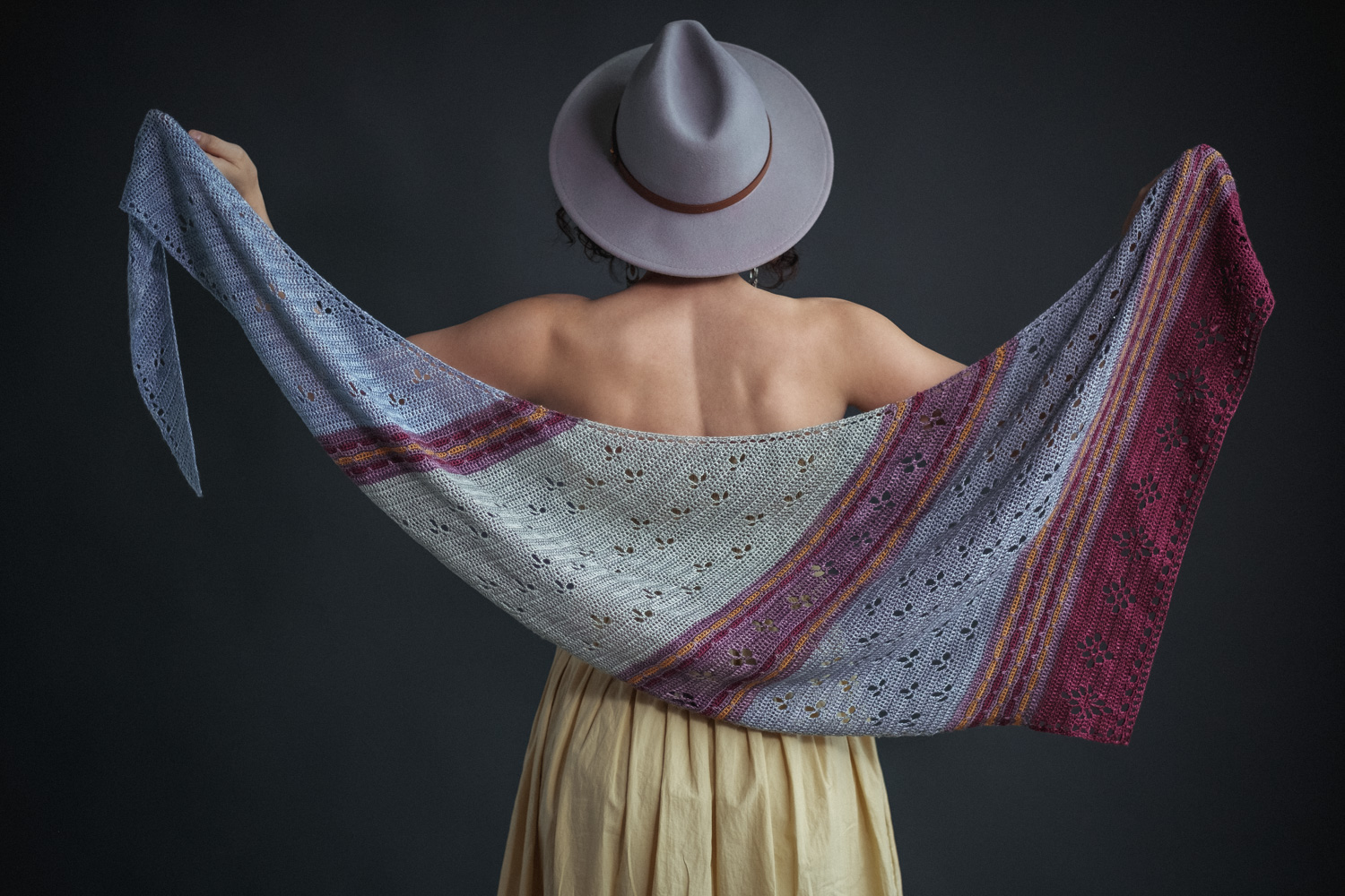 trillium crochet beginner triangle shawl pattern