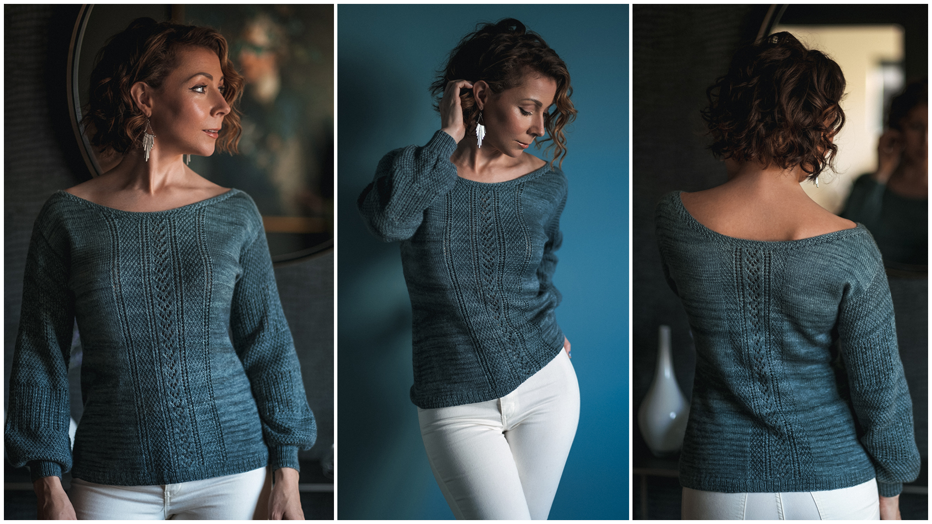 Beautiful Faie Knit Sweater Pattern - Texture and Puffy Sleeves