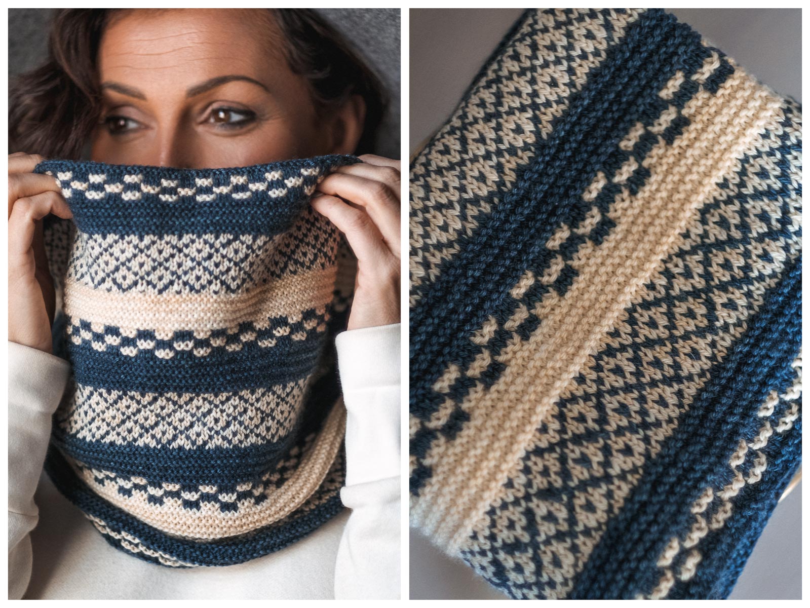 Knit This Two-Color, Fair Isle Cowl Today - Jelm! - Expression Fiber Arts